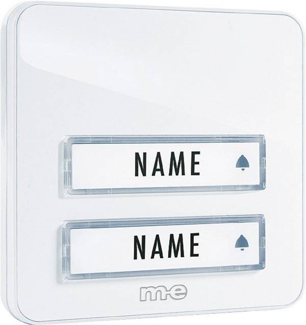 m-e modern-electronics KTA-2 W Bell panel incl. nameplate 2x White 12 V/1 A