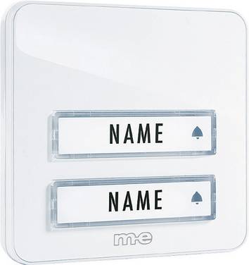 m-e modern-electronics KTA-2 W Bell panel incl. nameplate 2x White 12 V/1 A