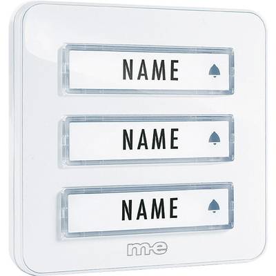 m-e modern-electronics KTA-3 W Bell panel incl. nameplate 3x White 12 V/1 A