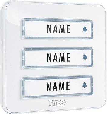 m-e modern-electronics KTA-3 W Bell panel incl. nameplate 3x White 12 V/1 A