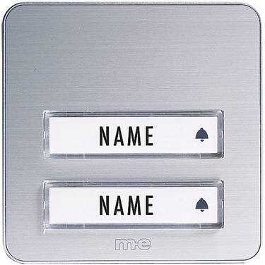 m-e modern-electronics KTA-2 A/S Bell panel incl. nameplate 2x Silver 12 V/1 A
