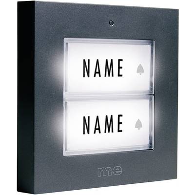 m-e modern-electronics KTB-2 A Bell panel incl. nameplate 2x Anthracite 12 V/1 A
