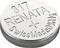 Silver button cell battery with engraving '317 RENATA Swiss Made'. Primarily used for watches or small devices.