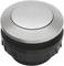 Round, silver push button with a black plastic casing, typically used for doorbell switches or industrial controls.
