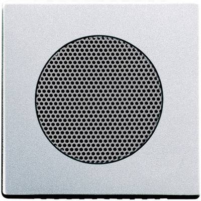 A square loudspeaker with a central round grille, silver in colour, suitable for wall mounting.