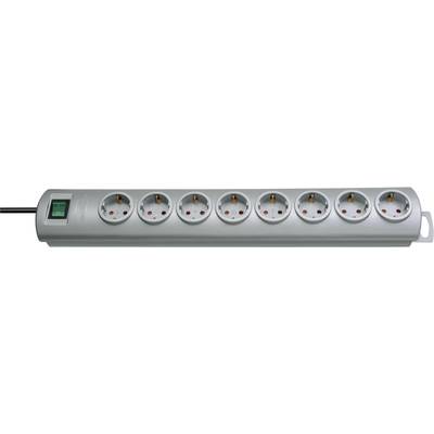 Brennenstuhl 1153390128 Power strip (+ switch) 8x Silver PG connector 1 pc(s)