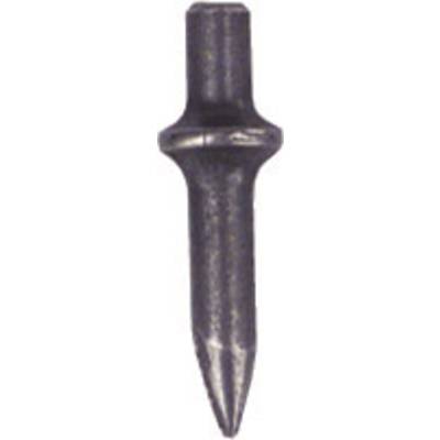 A black, metallic pen with a sharp, tapering tip and a broader central section.