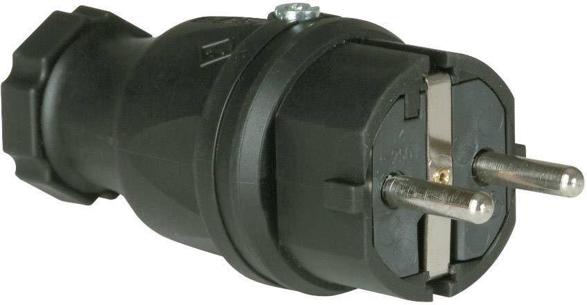 PCE 0522-s Safety plug Solid rubber 230 V Black IP44-1