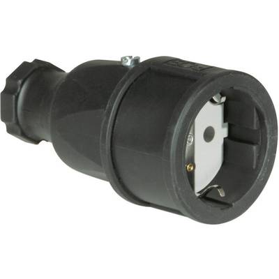 PCE 2510-s Safety mains socket Rubber  230 V Black IP20