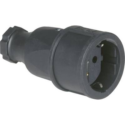 PCE 2520-s Safety mains socket Solid rubber  230 V Black IP20