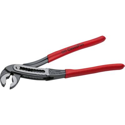 Red water pump pliers on a white background, suitable for gripping and turning pipes and nuts, for industrial use.