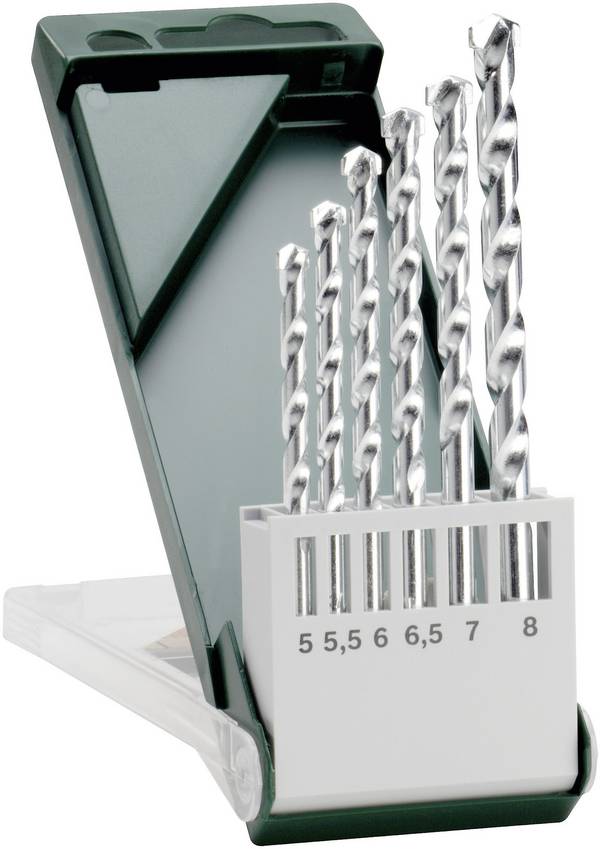 Bosch Accessories 2609255461 Masonry twist drill bit set 6-piece 5 mm, 5.5 mm, 6 mm, 6.5 mm, 7 mm, 8 mm Cylinder shank 1 Set