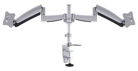 Neomounts FPMA-D950D Monitor desk mount 2 Display(s) 25,4 cm (10") - 68,6 cm (27") Silver Tiltable, Swivelling, Swivelli-1