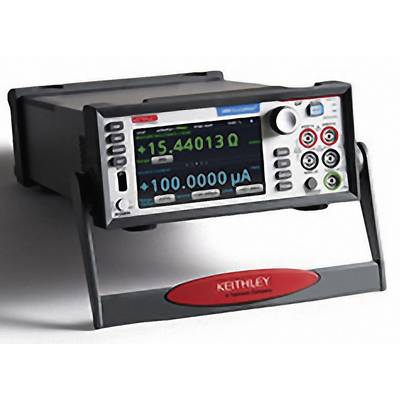 A digital multimeter with a display that shows resistance in ohms and current in microamperes.