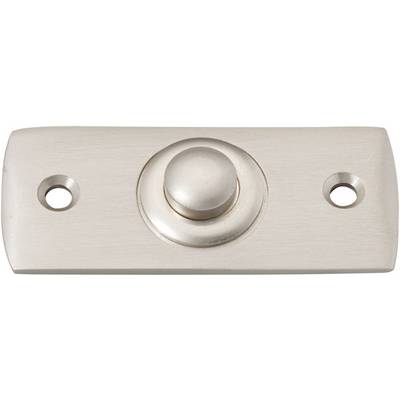 A rectangular door handle in a metallic finish with two mounting holes on the left and right.
