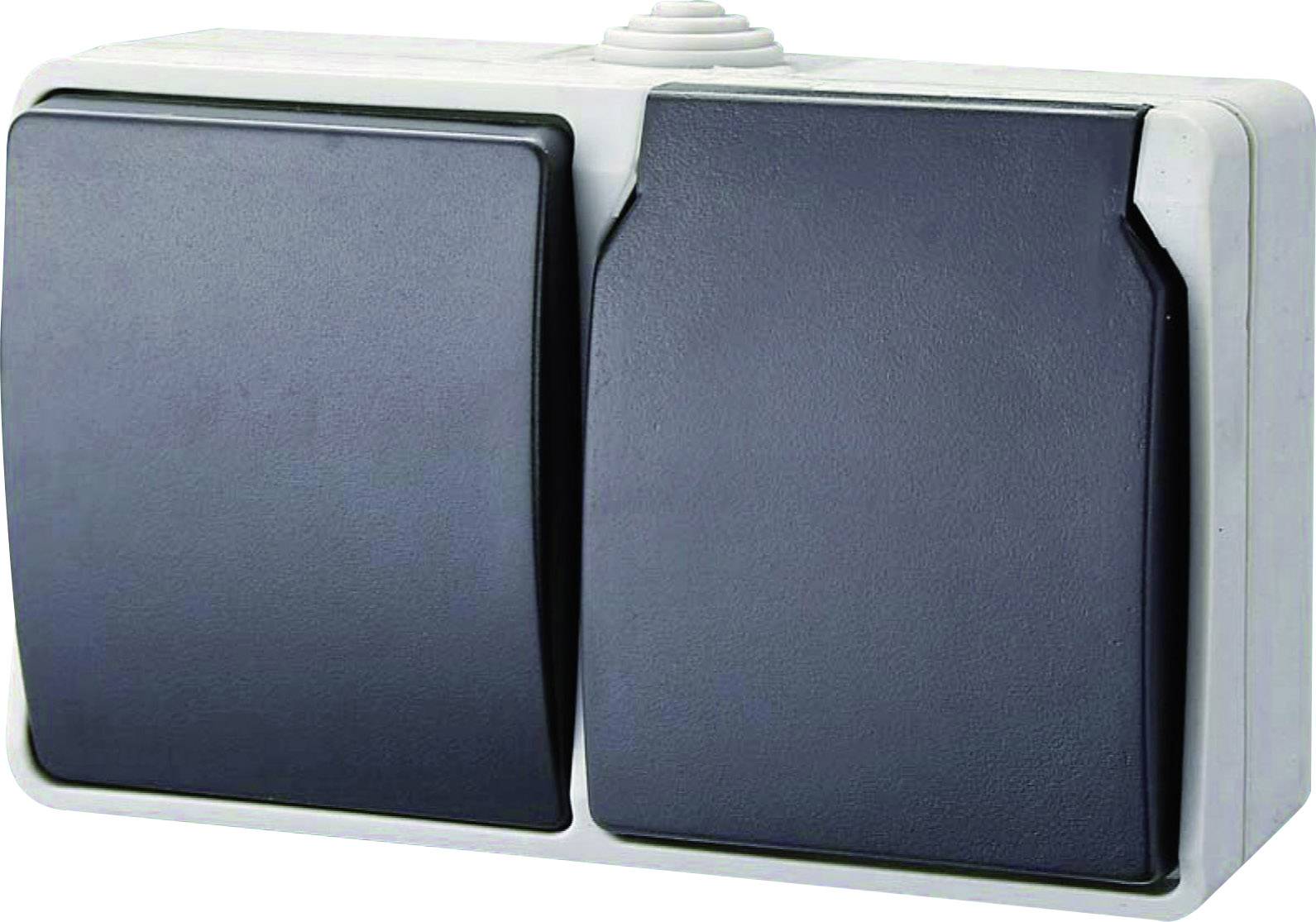 GAO 9873 Wet room switch product range Switch/socket combo Standard Grey 1 pc(s)-0