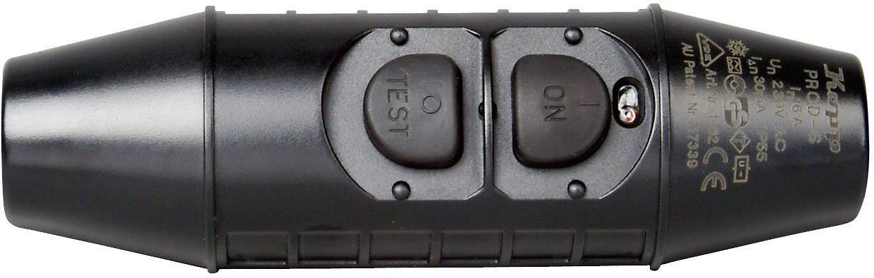 Kopp 1962.0001.5 In-line switch Plastic + PRCD-S 230 V Black IP55
