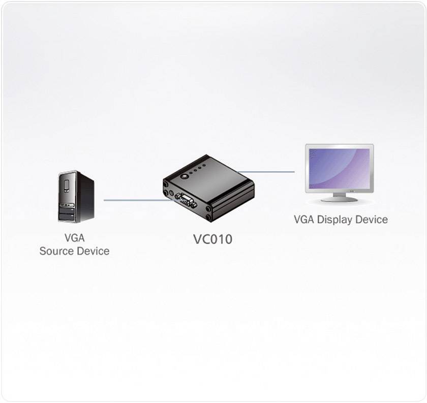 ATEN VC010-AT VGA EDID emulator [1x VGA socket - 1x VGA socket] Black-1