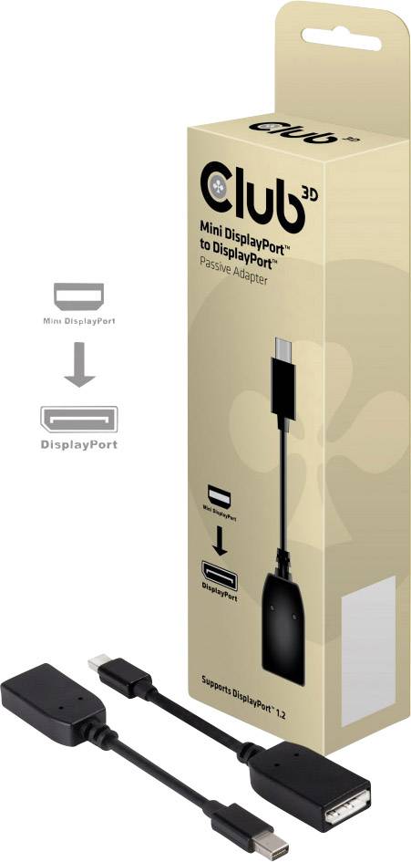 club3D CAC-1110 DisplayPort Adapter [1x Mini DisplayPort plug - 1x DisplayPort socket] Black 20.00 cm-6