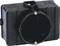 A black plastic enclosure for electrical installations, with a round opening for mounting components.