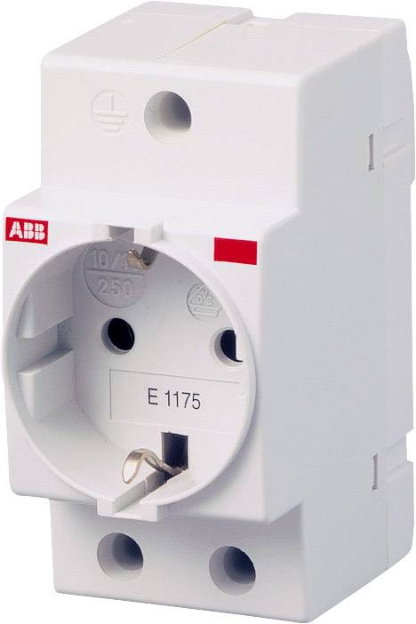 DIN rail mains socket w/o cover ABB E1175 Grey
