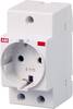 DIN rail mains socket w/o cover ABB E1175 Grey