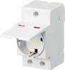DIN rail mains socket with cover ABB M1175C Grey