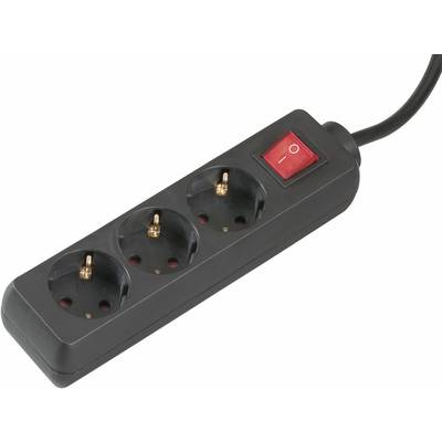  0239 Power strip (+ switch) 3x Black PG connector 1 pc(s)