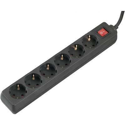 GAO 0242 Power strip (+ switch) 6x Black PG connector 1 pc(s)