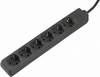 Power strip 6x Black PG connector Cable length: 2.80 m Basetech 1593800