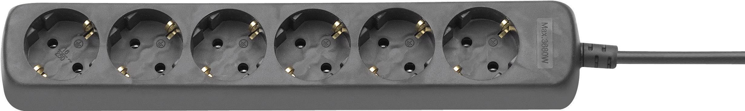 Power strip 6x Black PG connector Cable length: 2.80 m Basetech 1593800-3