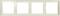 Four-gang plastic frame, beige, rectangular. Suitable for switches or sockets.