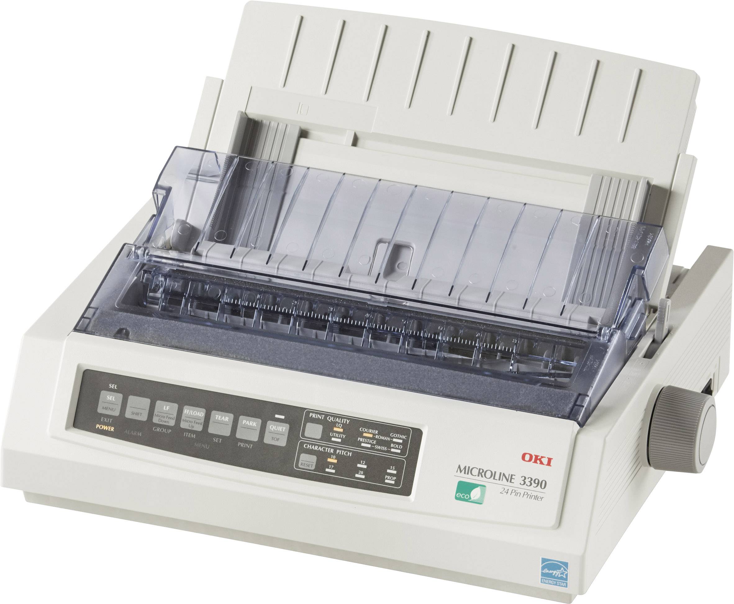OKI ML3390 eco Dot matrix printer 390 chars/s 24-pin dot-matrix printer head, Narrow feed, 80 char printing width USB, Parallel