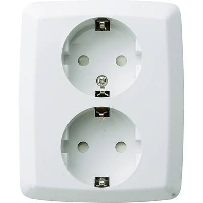 GAO 0302 2x Flush-mount socket  Child safety  Creamy white