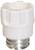 White, ribbed grip handle with a metallic screw base, typically used for bottles or containers.