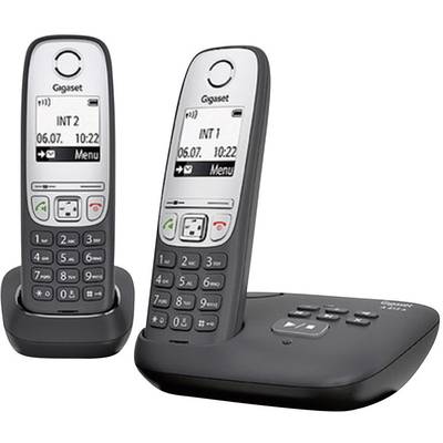 Gigaset A415A Duo DECT, GAP Cordless analogue  Answerphone, Hands-free Black