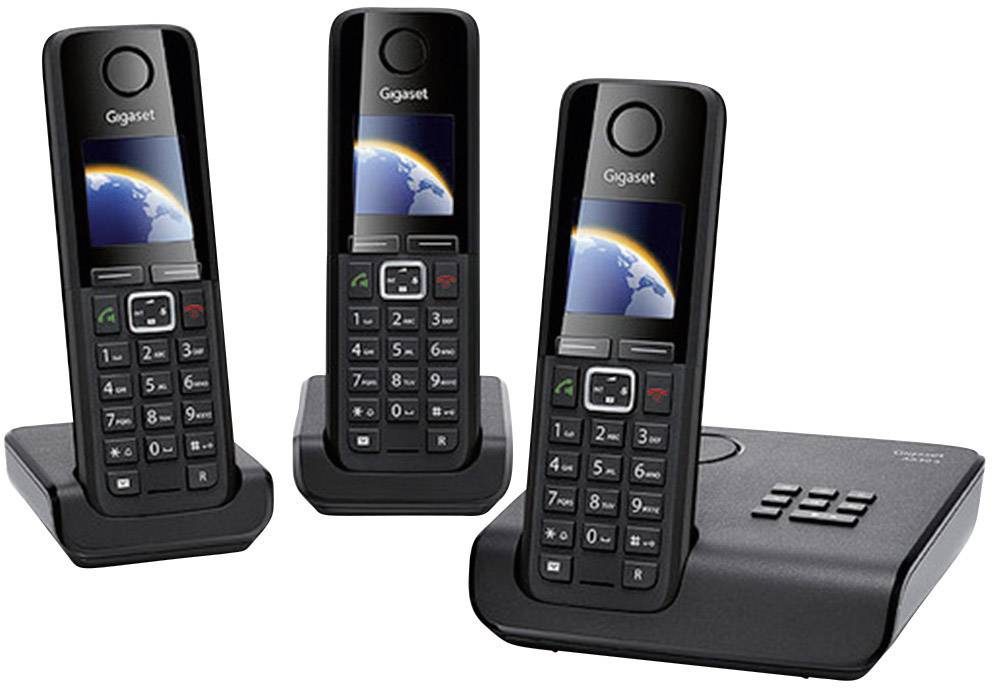 Gigaset A630A Trio DECT, GAP Cordless Analogue Answerphone Black ...