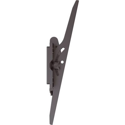 A side view of a brown wall-mounted TV system with an adjustable bracket. Suitable for mounting flat-screen televisions on walls.