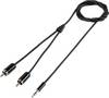 SpeaKa Professional SP-7870480 RCA / Jack Audio/phono Cable [2x RCA plug (phono) - 1x Jack plug 3.5 mm] 0.80 m Black SuperSoft sheath