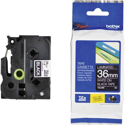Brother TZe-365 Labelling tape   Tape colour: Black Font colour: White 36 mm 8 m