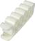 White plastic mounting bracket with five loops, suitable for organising cables or small items.