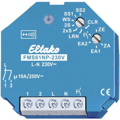 FMS61NP-230V Eltako Wireless Actuator  Surge protection switch 1-channel  Flush mount Switching capacity (max.) 2000 W M