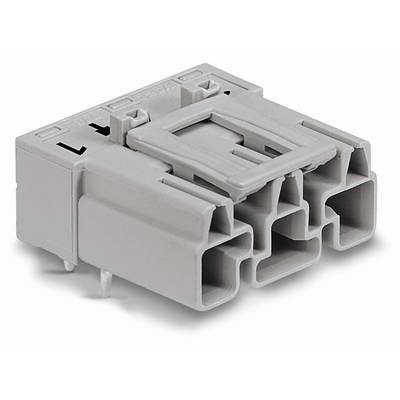 'Close-up of a grey multi-socket connector.'