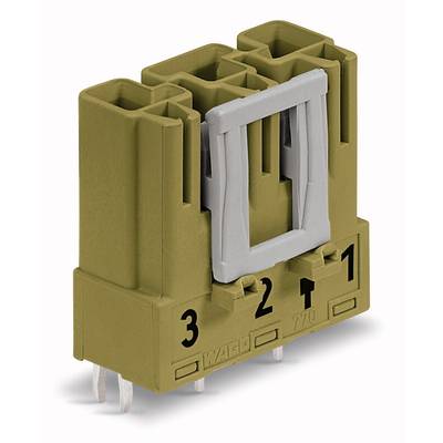 A three-socket electrical connector, numbered 1 to 3. Beige in colour with a plastic frame and printed numbers.