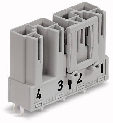 Grey WAGO connector with four numbered inputs, suitable for electrical connection and wiring.