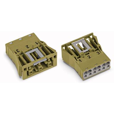 'Two plastic clips with numbering 1 to 3. The clips have multiple inlets for cable connection.'