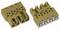 Two brown plastic connectors side by side. Both are labelled with numbers 1 to 4 and have multiple connection sockets.