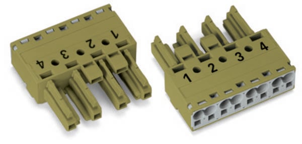 WAGO 770-264/073-000 Mains connector WINSTA MIDI Socket, straight Total number of pins: 4 25 A Light green 50 pc(s)