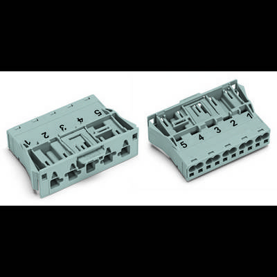 Image of two grey, numbered connectors. Each connector has six numberings, from 1 to 6.