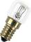 A light bulb with a metal screw thread and clear glass. Suitable for small light fittings or devices, often used for decorative or functional lighting.